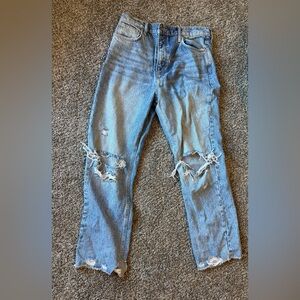 Free People Light Blue Distressed Maggie Cropped Jeans